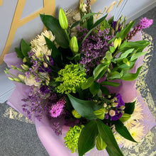 Load image into Gallery viewer, Aqua Hand Tied Bouquets - Whites and Purples