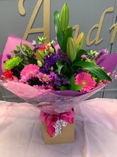 Load image into Gallery viewer, Motherly Love - Aqua Hand Tied Bouquets - Hot pinks & purples