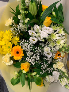 Hand Tied Bouquets - Sunny yellows and creams
